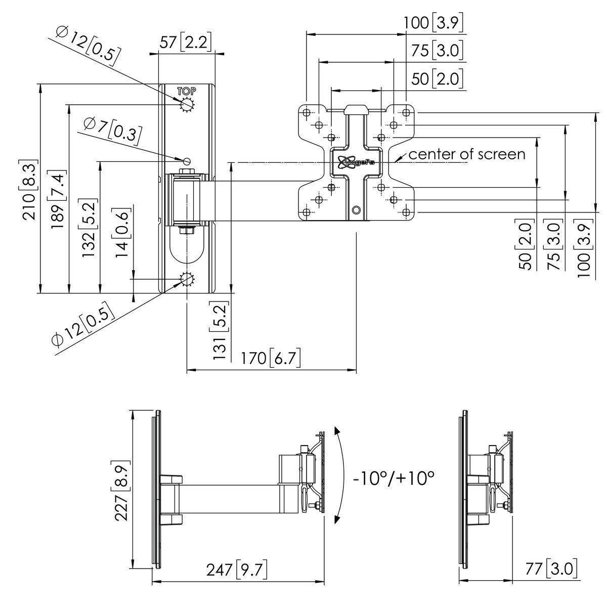 Vogel's PFW 1030 Display Wandhalterung von 10 bis 28 Zoll, schwenk- und neigbar Halterung Vogels