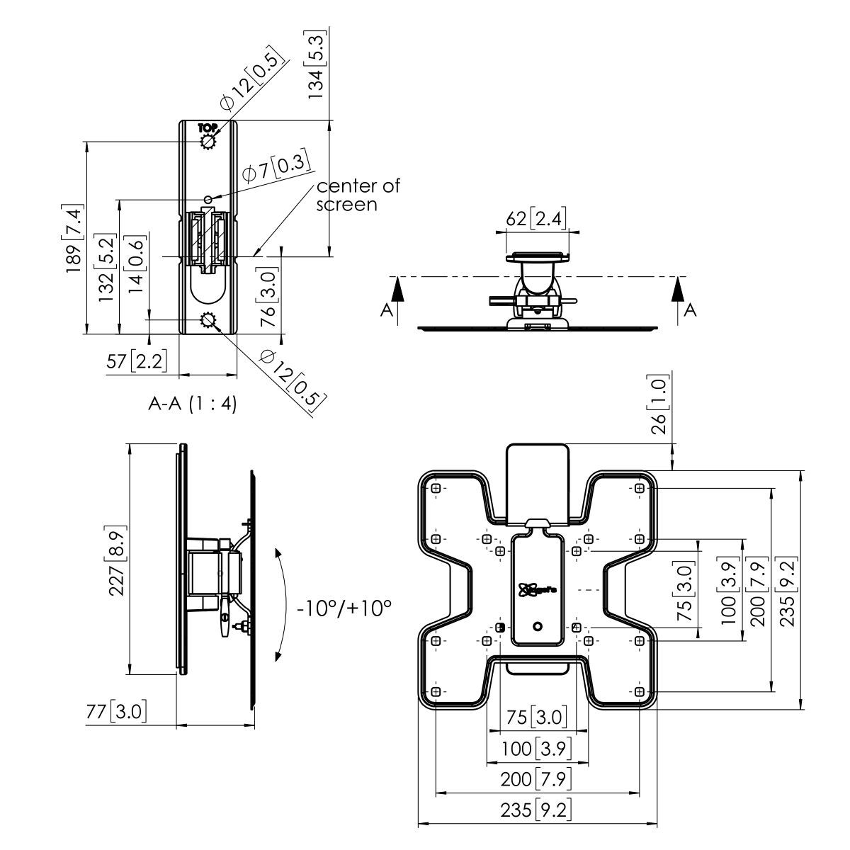 Vogel's PFW 2020 Display Wandhalterung von 19 bis 43 Zoll, schwenk- und neigbar Halterung Vogels