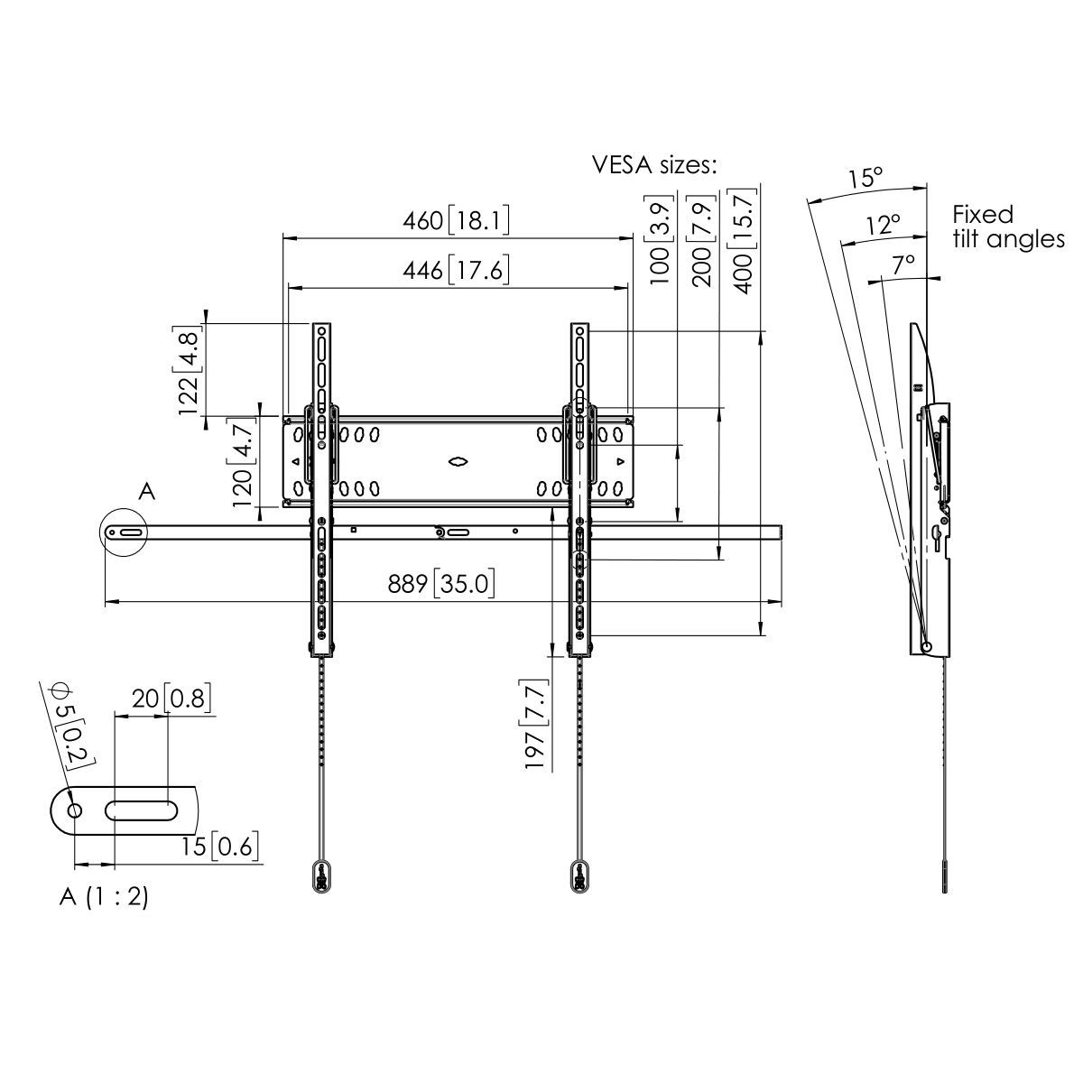 Vogel's Display Wandhalterung von 42 bis 55 Zoll, max. 50kg, neigbar Halterung Vogels