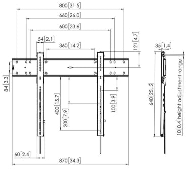 Vogel's Display Wandhalterung von 55 bis 80 Zoll, max. 100kg, fix Halterung Vogels