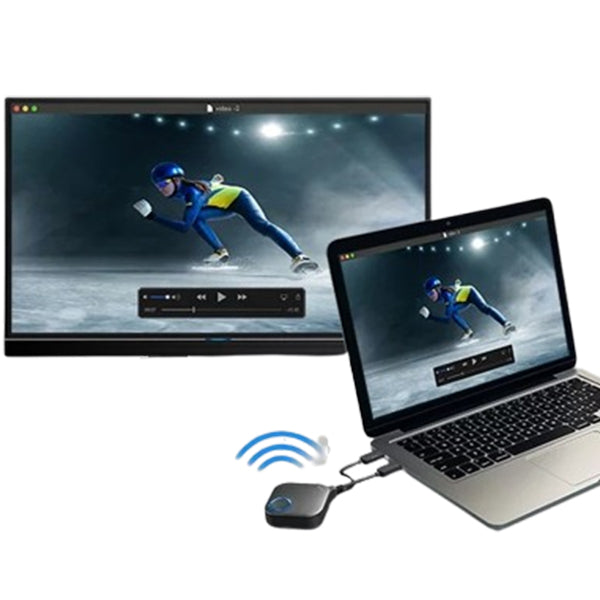 Drahtlose Bildübertragung von Laptop auf Bildschirm – kabellose Präsentationslösung für Meetings, Schulungen und Konferenzen.