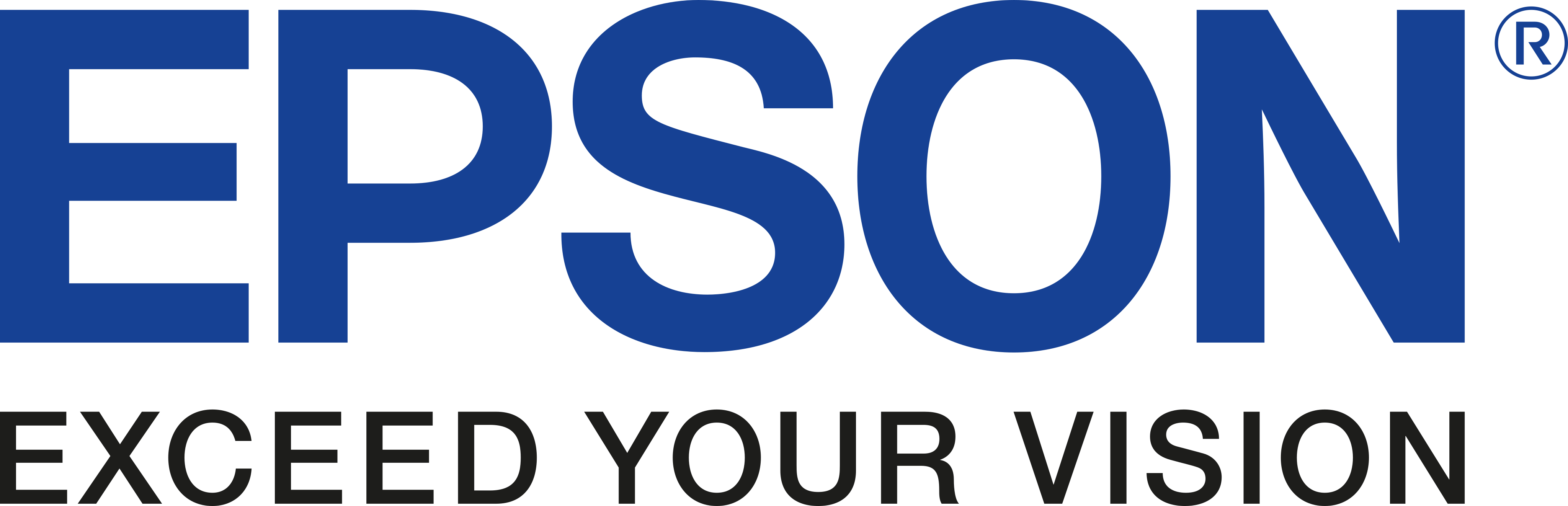 Epson Firmenlogo – Symbol für hochwertige Drucker, Projektoren und Bildverarbeitungslösungen.