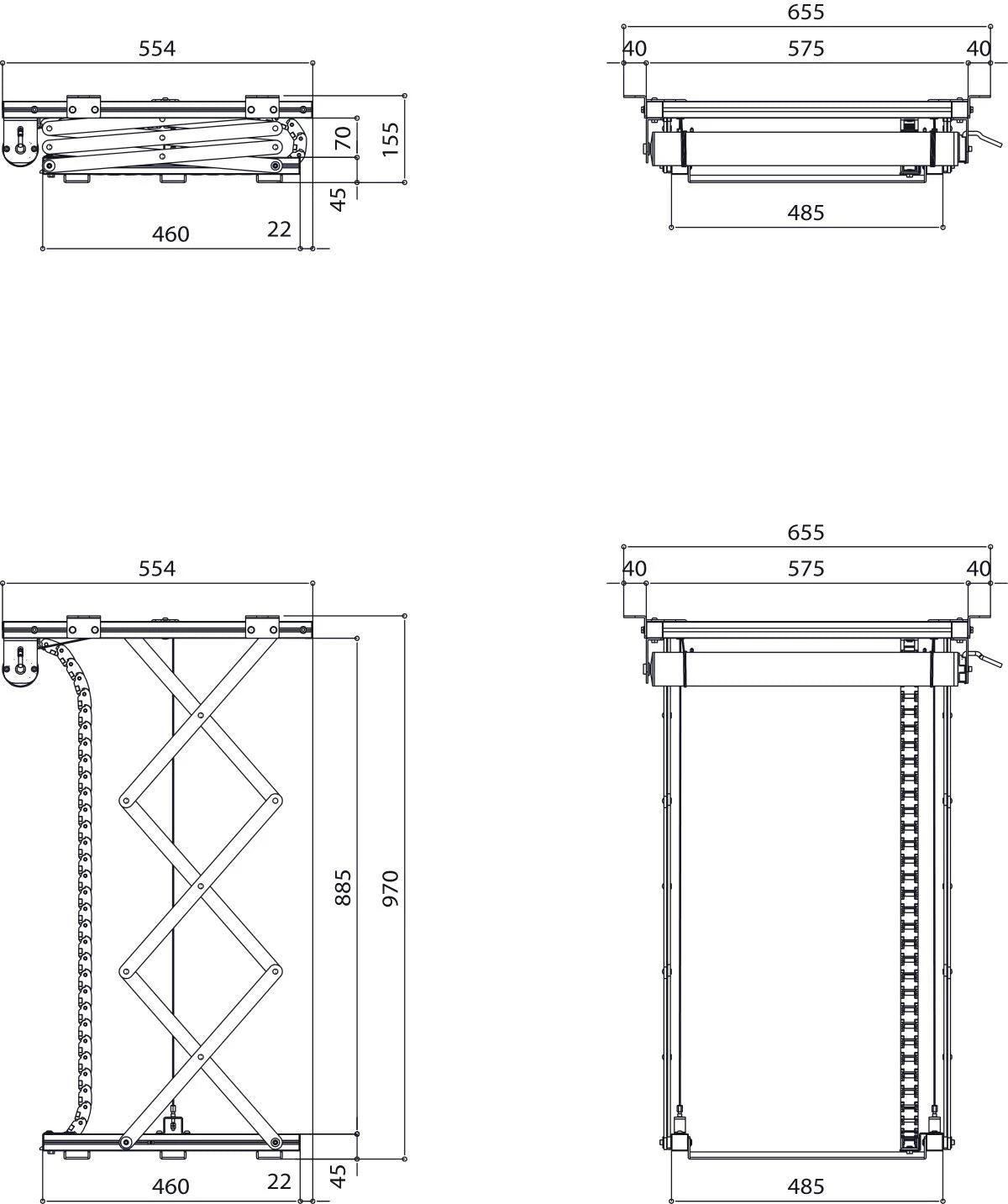 Vogel's Deckenlift für Projektor, silber, max. 30kg Halterung Vogels