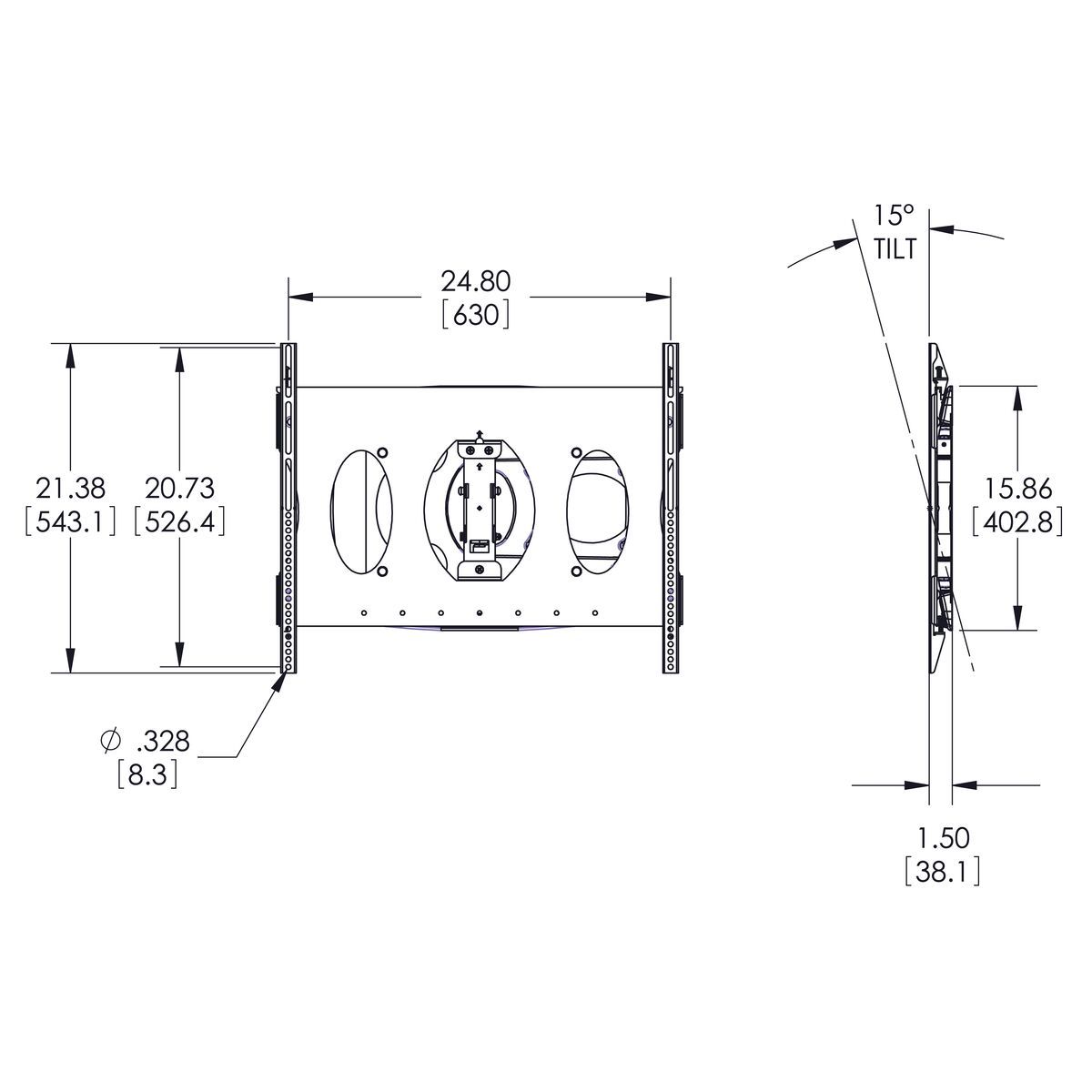 Vogel's Display Wandhalterung von 42 bis 65 Zoll, max. 40kg, schwenkbar Halterung Vogels