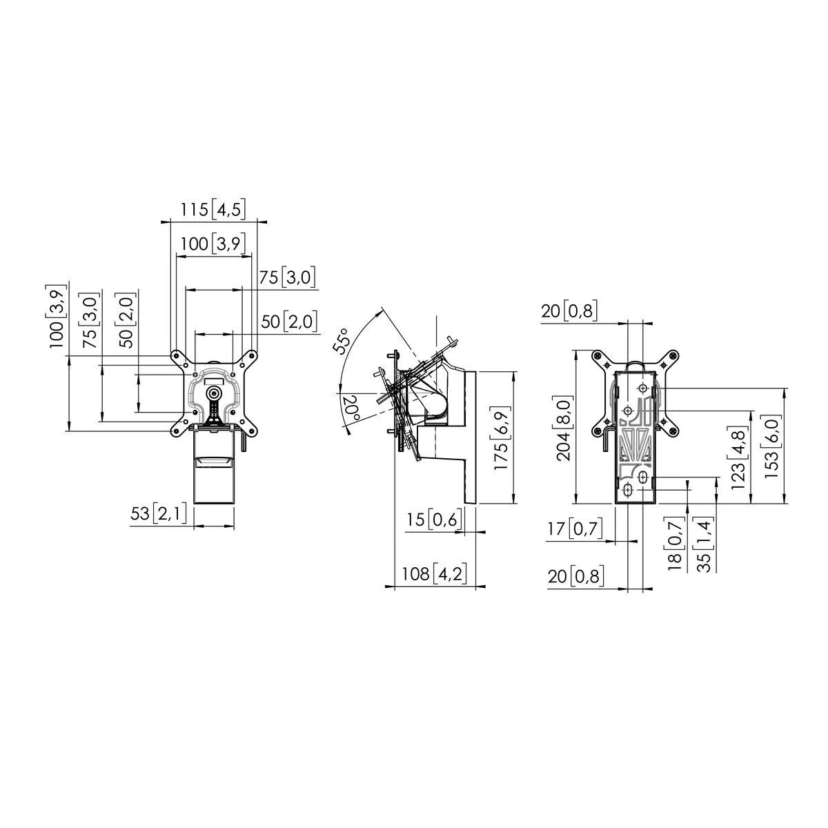 Vogel's MOMO 2116 Monitor Wandhalterung, rotierbar ohne Pivotpunkte Halterung Vogels