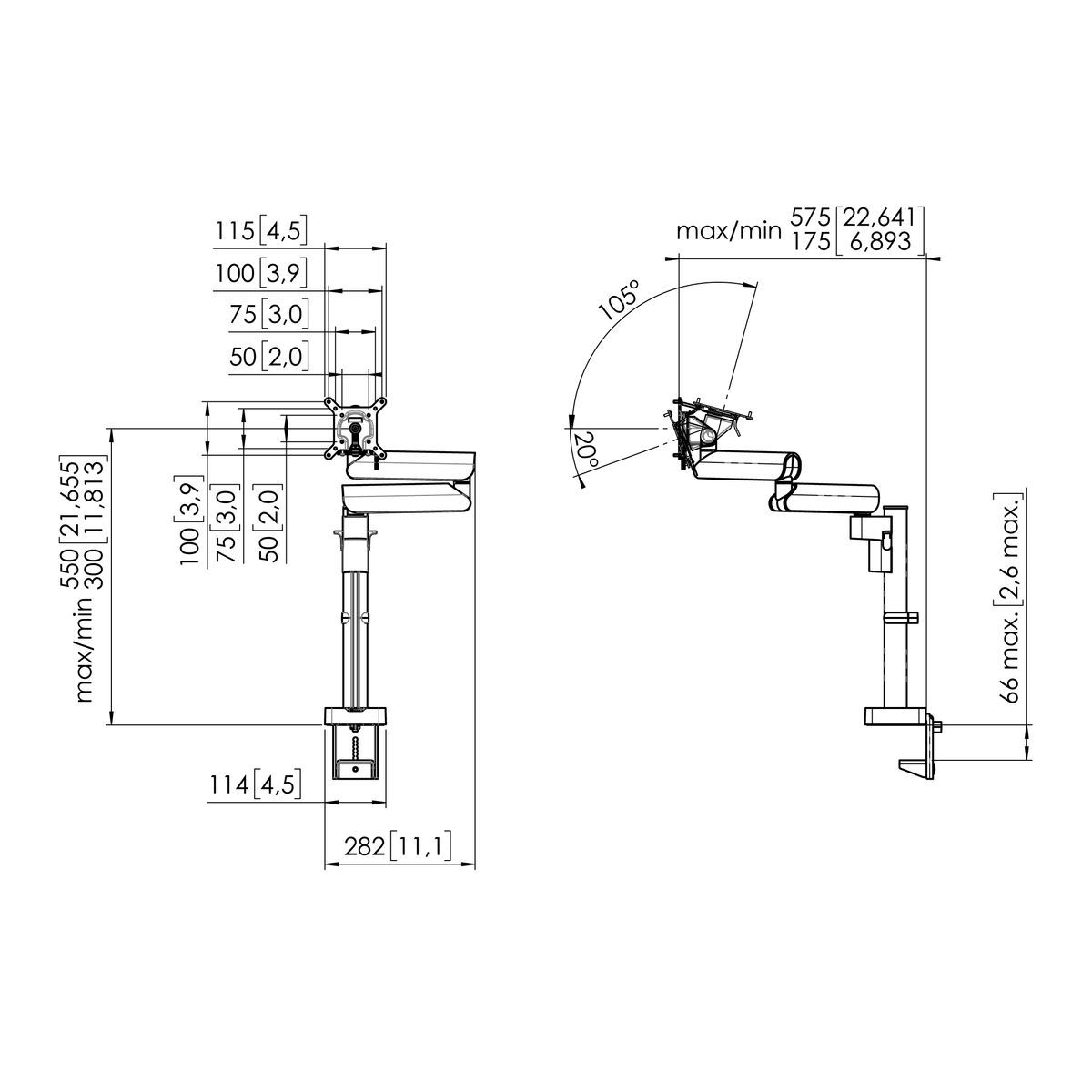 Vogel's MOMO 2137 Monitorhalterung mit manuell verstellbarer Höhe und 4 Pivotpunkten Halterung Vogels
