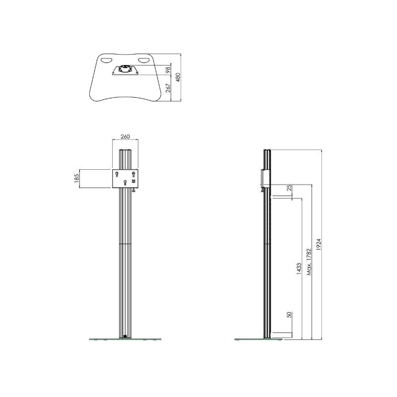 Smart Metals Light-Serie Bodenständer – bis 55 Zoll, 30 kg, flat panels Halterung SmartMetals