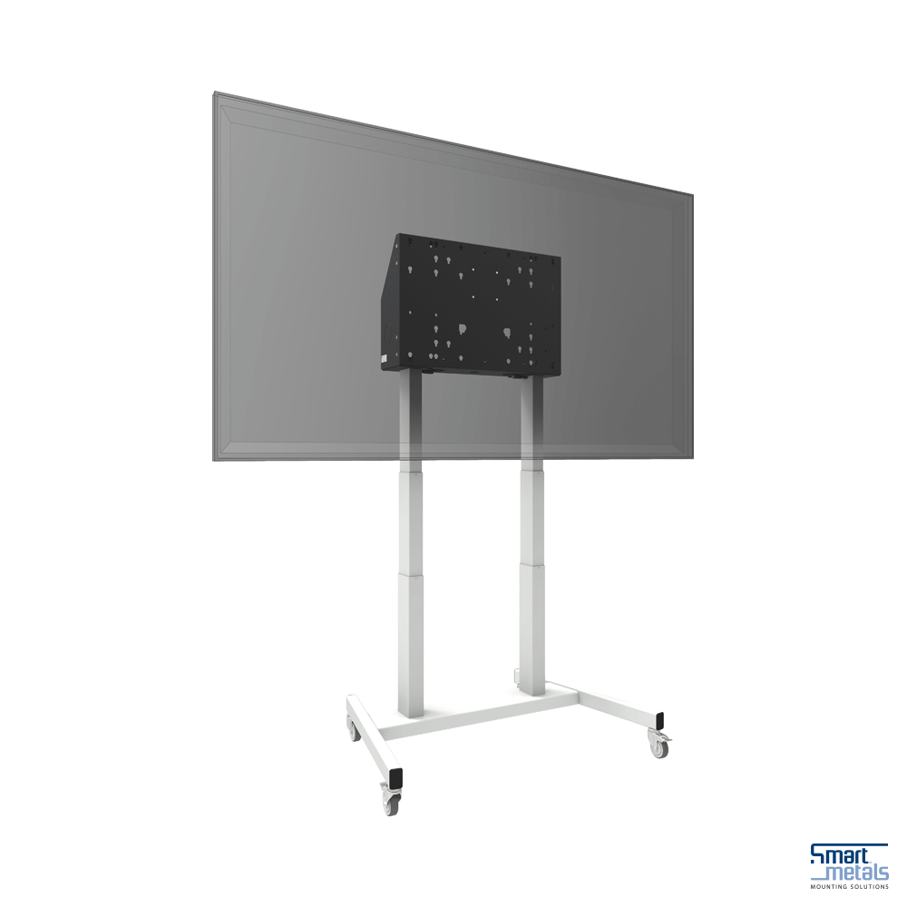 SmartMetals Bodenlift auf Rädern mit elektrischer Höhenverstellung bis max. 86 Zoll, 120 kg All SmartMetals Weiß