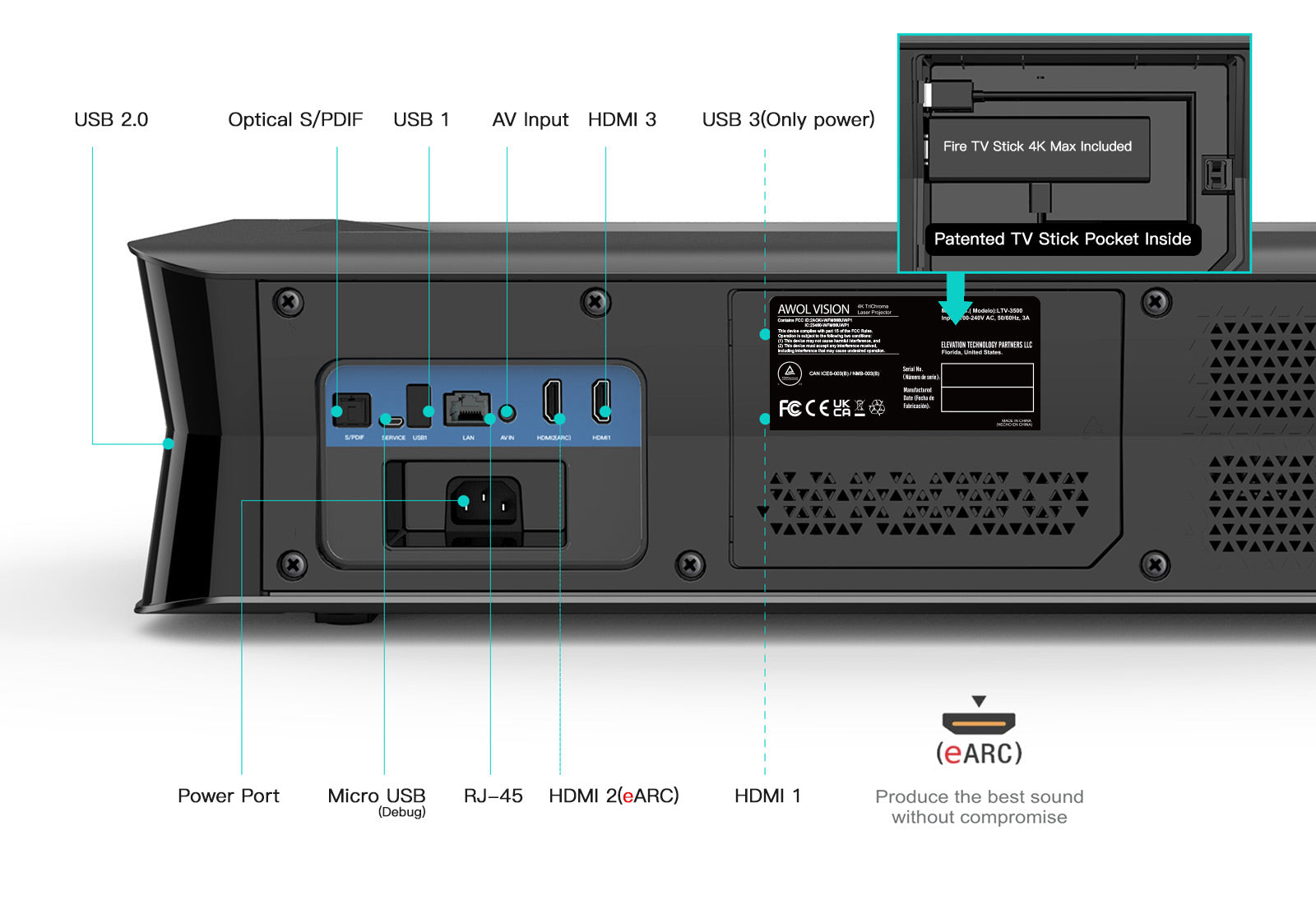 Awol LTV-3500 Pro 4K Triple Laser Projektor All Awol