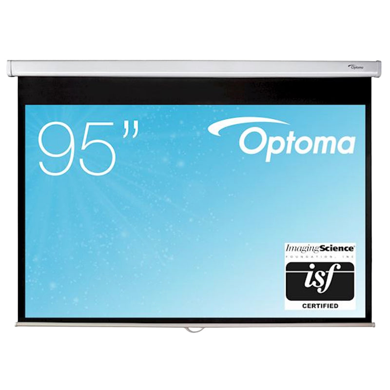 Optoma DS-1095PMG+ Manuelle Rolloscreen-Leinwand – 95 Zoll, 16:10, Mattweiß Leinwand Optoma