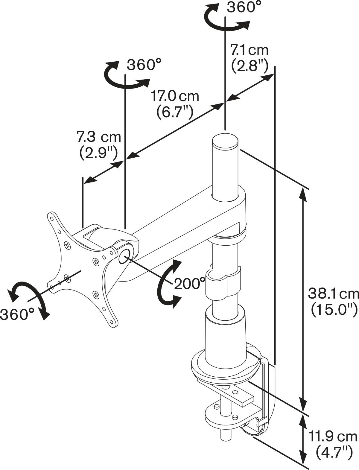 Vogel's Monitorhalterung von 10 bis 29 Zoll, drehbar Halterung Vogels